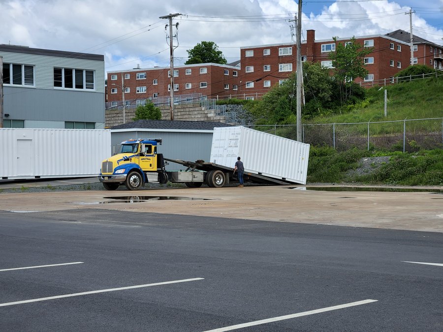 Container 1 being dropped off at COVE