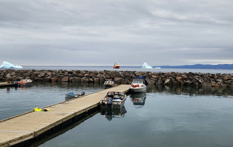 2024-09-09 First view of Mersey Venture from Pond Inlet harbour (KBosman)