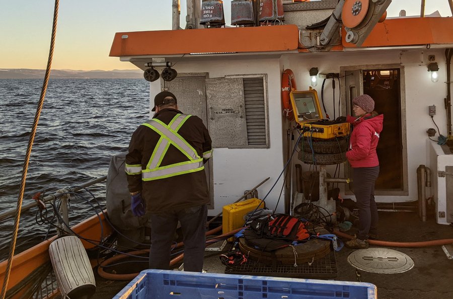 2024-11-14 John & Katie performing acoustic survey (GCairns)